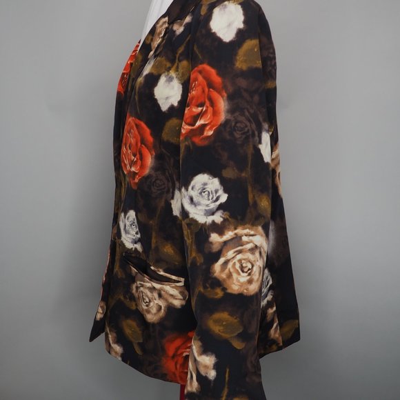 Susan Graver Roses Floral Blazer Size L - Picture 4 of 9